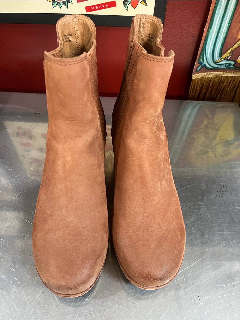 Frye and co Women's Tan Suede Chelsea Ankle Boots